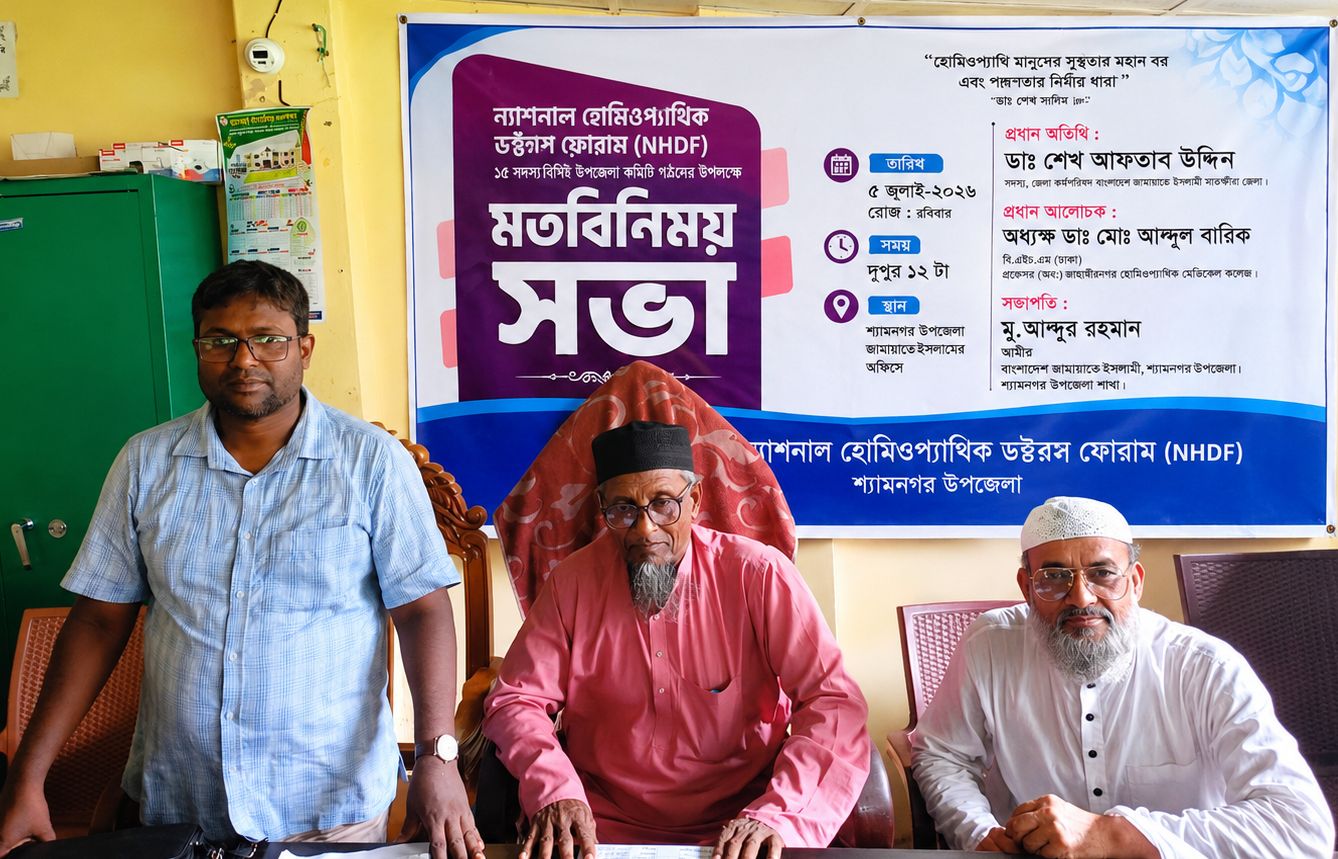 শ্যামনগরে ন্যাশনাল হোমিওপ্যাথিক ডক্টরস ফোরামের ১৫ সদস্যের উপজেলা কমিটি গঠন
