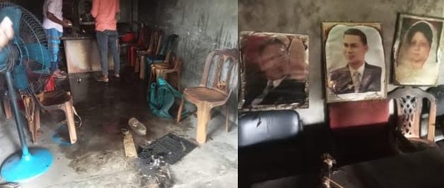 আশাশুনিতে বিএনপি কার্যালয়ে আগুন