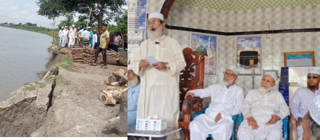 আশাশুনির বুধহাটায় ভাঙনকবলিত বাঁধ ও জলাবদ্ধ এলাকা পরিদর্শনে এমপি রবিউল বাশার