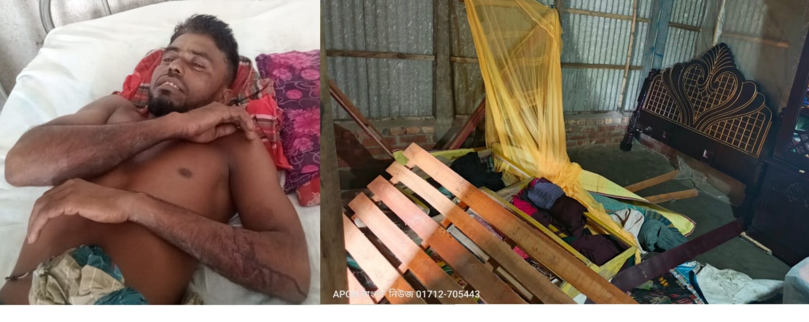 আশাশুনিতে গভীর রাতে বসতঘরে হামলা-ভাঙচুরের অভিযোগে থানায় এজহার।। নারীসহ আহত-৪