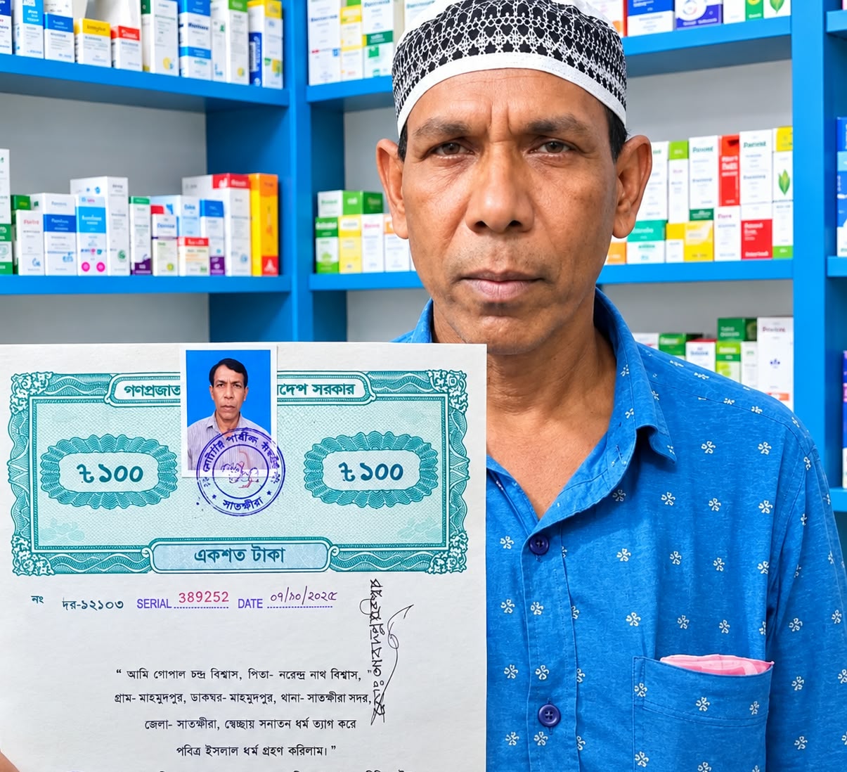 সাতক্ষীরায় সনাতন ধর্ম ত্যাগ করে ইসলাম গ্রহণ, নতুন নাম মো. আব্দুল্লাহ বিশ্বাস